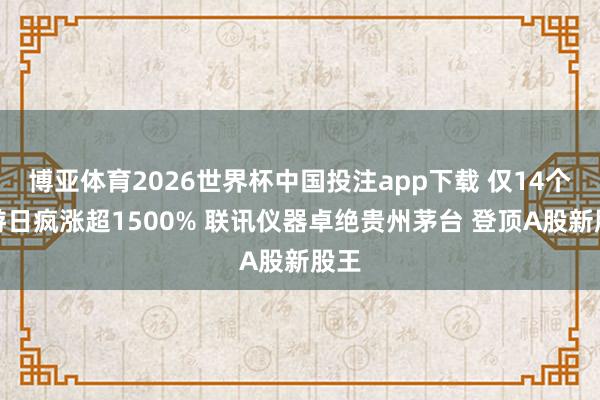 博亚体育2026世界杯中国投注app下载 仅14个交游日疯涨超1500% 联讯仪器卓绝贵州茅台 登顶A股新股王