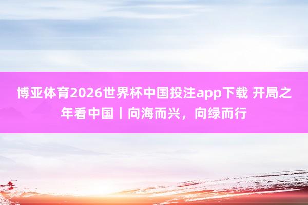 博亚体育2026世界杯中国投注app下载 开局之年看中国丨向海而兴,向绿而行