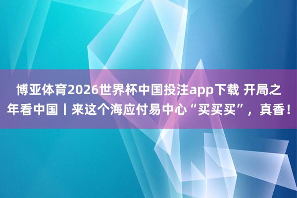 博亚体育2026世界杯中国投注app下载 开局之年看中国丨来这个海应付易中心“买买买”，真香！