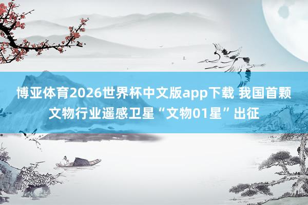 博亚体育2026世界杯中文版app下载 我国首颗文物行业遥感卫星“文物01星”出征