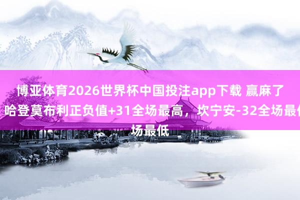 博亚体育2026世界杯中国投注app下载 赢麻了！哈登莫布利正负值+31全场最高，坎宁安-32全场最低