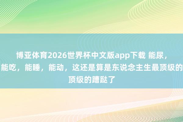 博亚体育2026世界杯中文版app下载 能尿，能拉，能吃，能睡，能动，这还是算是东说念主生最顶级的蹧跶了