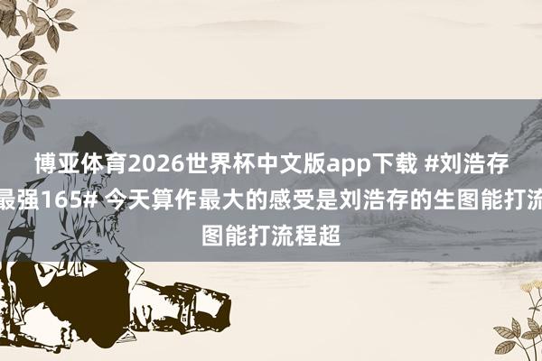 博亚体育2026世界杯中文版app下载 #刘浩存地表最强165# 今天算作最大的感受是刘浩存的生图能打流程超