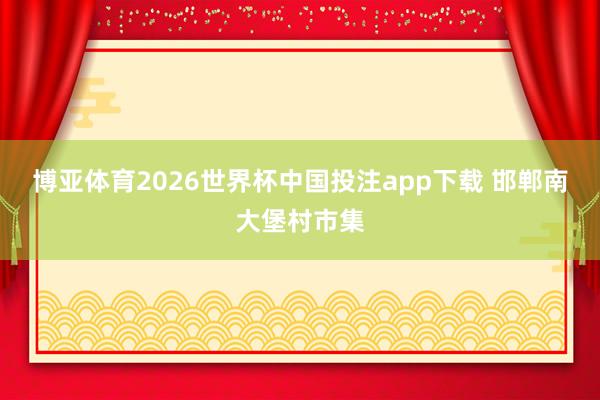 博亚体育2026世界杯中国投注app下载 邯郸南大堡村市集