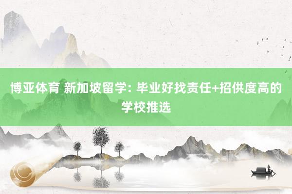 博亚体育 新加坡留学: 毕业好找责任+招供度高的学校推选