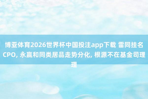 博亚体育2026世界杯中国投注app下载 雷同挂名CPO, 永赢和同类居品走势分化, 根源不在基金司理