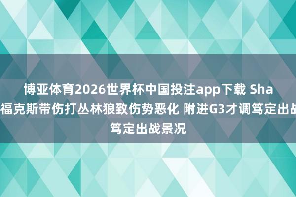 博亚体育2026世界杯中国投注app下载 Shams:福克斯带伤打丛林狼致伤势恶化 附进G3才调笃定出战景况