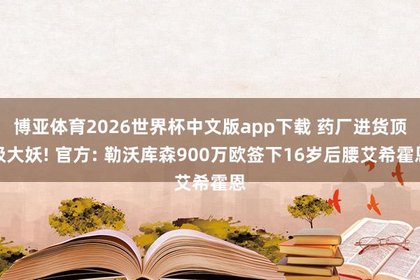 博亚体育2026世界杯中文版app下载 药厂进货顶级大妖! 官方: 勒沃库森900万欧签下16岁后腰艾希霍恩