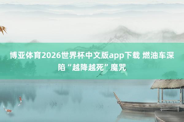 博亚体育2026世界杯中文版app下载 燃油车深陷“越降越死”魔咒