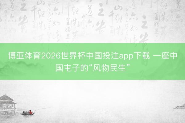 博亚体育2026世界杯中国投注app下载 一座中国屯子的“风物民生”