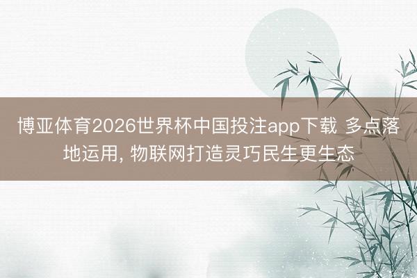 博亚体育2026世界杯中国投注app下载 多点落地运用, 物联网打造灵巧民生更生态